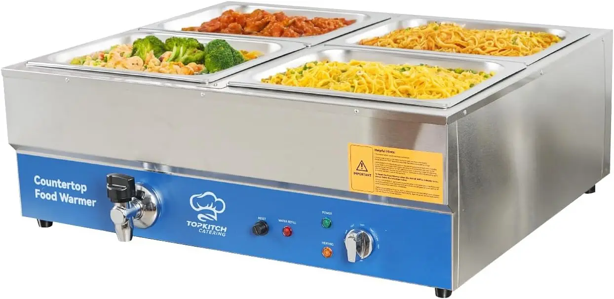 Bain Marie Food Warmer - سخان طعام تجاري بأربعة أقسام معتمد