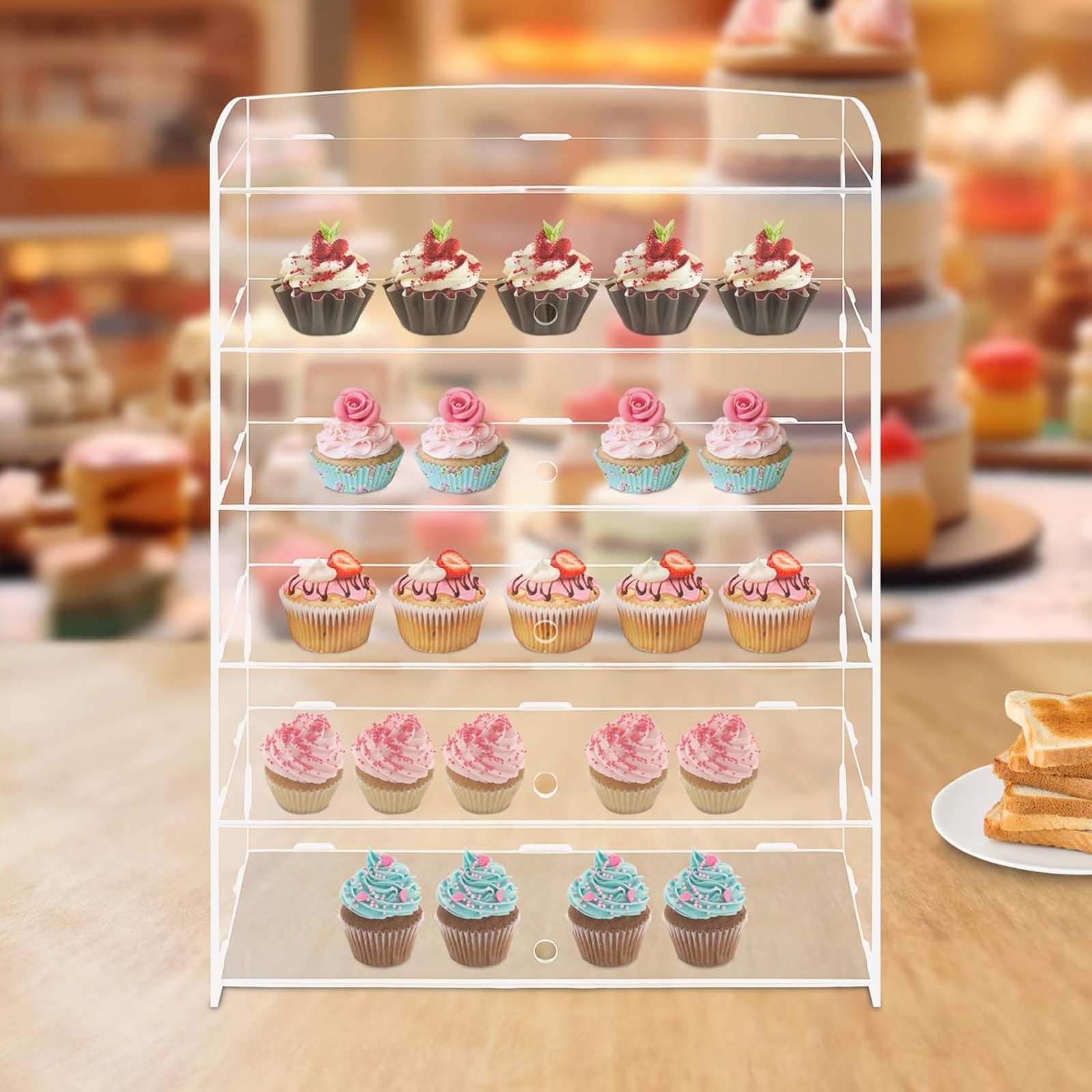 Commercial Kitchen Store - خزانة عرض أكريليك شفافة من 5