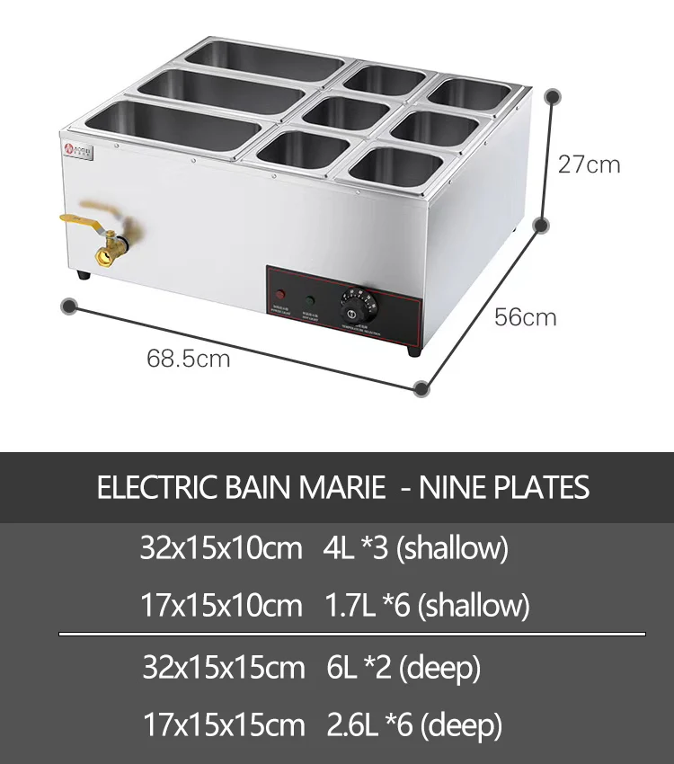 Bain Marie Food Warmer - -طباق الغضب في مطعم الفندق، بوفيه