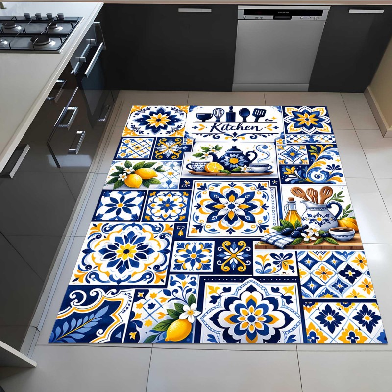 Commercial Kitchen Tile Flooring - سجادة مطبخ بتصميم فسيفساء البحر الأبيض