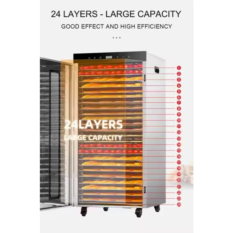 مجفف طعام كهربائي رقمي بـ 24 ص - مراجعة Commercial Food Dehydrator وسعره