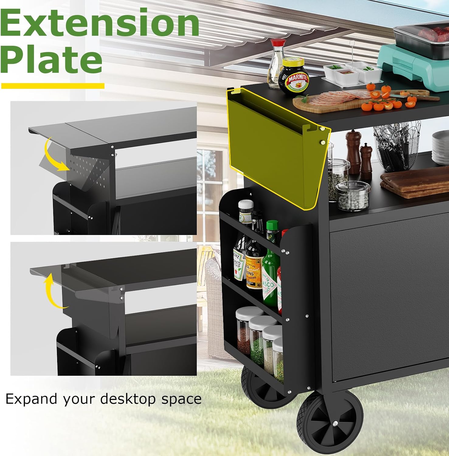 عربة شواء خارجية مع طاولة تخزي - مراجعة Commercial Kitchen Organization وسعره