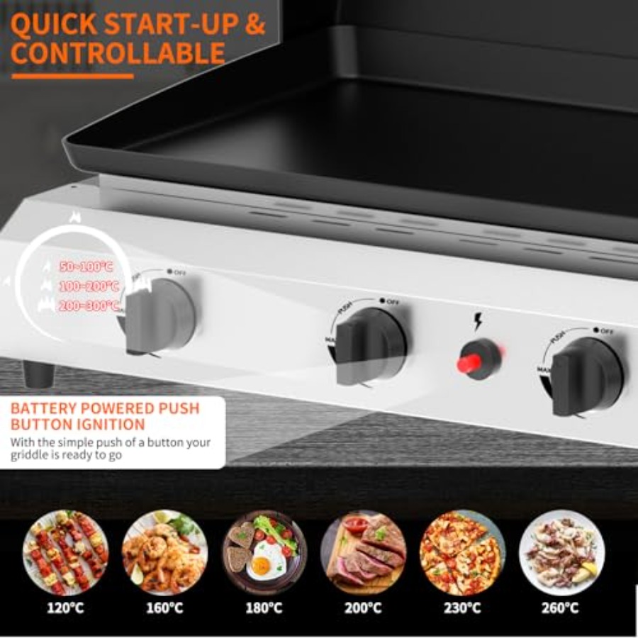 شواية غاز محمولة بـ 4 شعلات مع - مراجعة Electric Griddle Flat Top وسعره