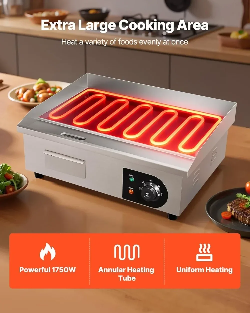 شواية كهربائية تجارية رائجة ال - مراجعة Electric Griddle Flat Top وسعره