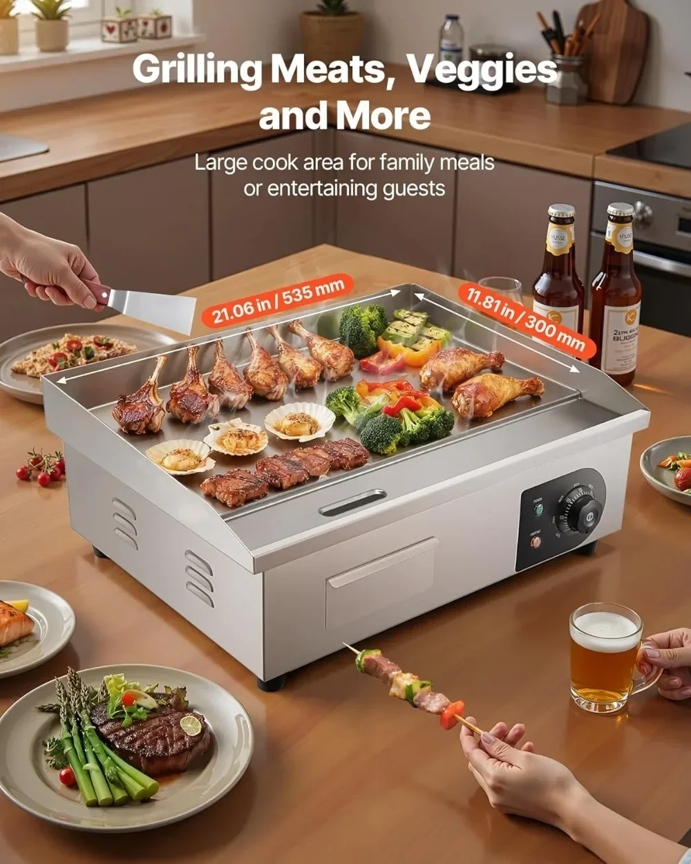 شواية كهربائية تجارية رائجة ال - مراجعة Electric Griddle Flat Top وسعره