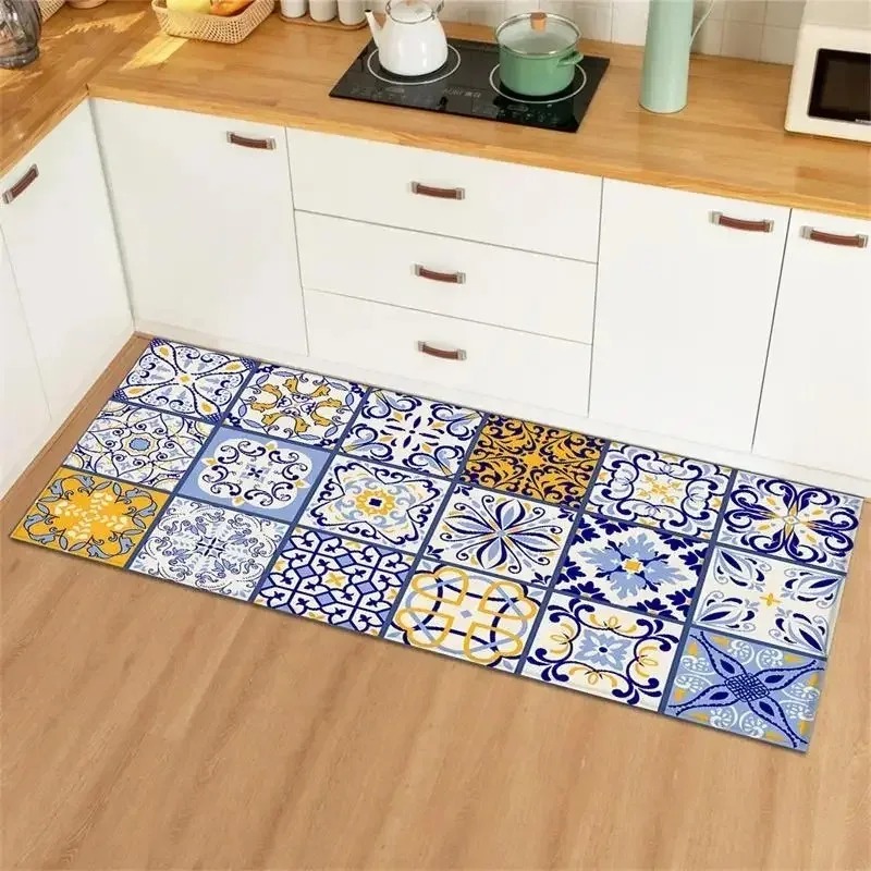 الأزرق الأصفر خمر بلاط الكولاج - مراجعة Commercial Kitchen Tile Flooring وسعره