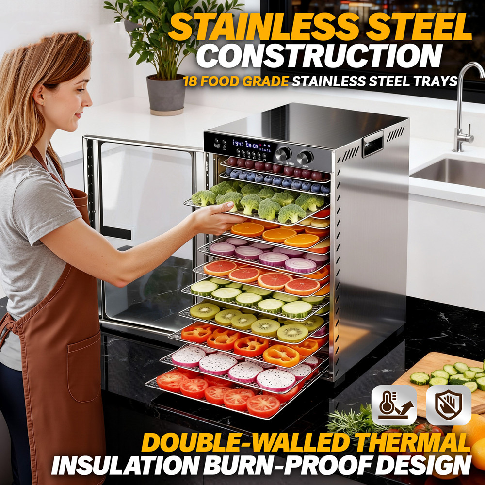 جهاز تجفيف الطعام بسعة 18 صيني - مراجعة Commercial Food Dehydrator وسعره